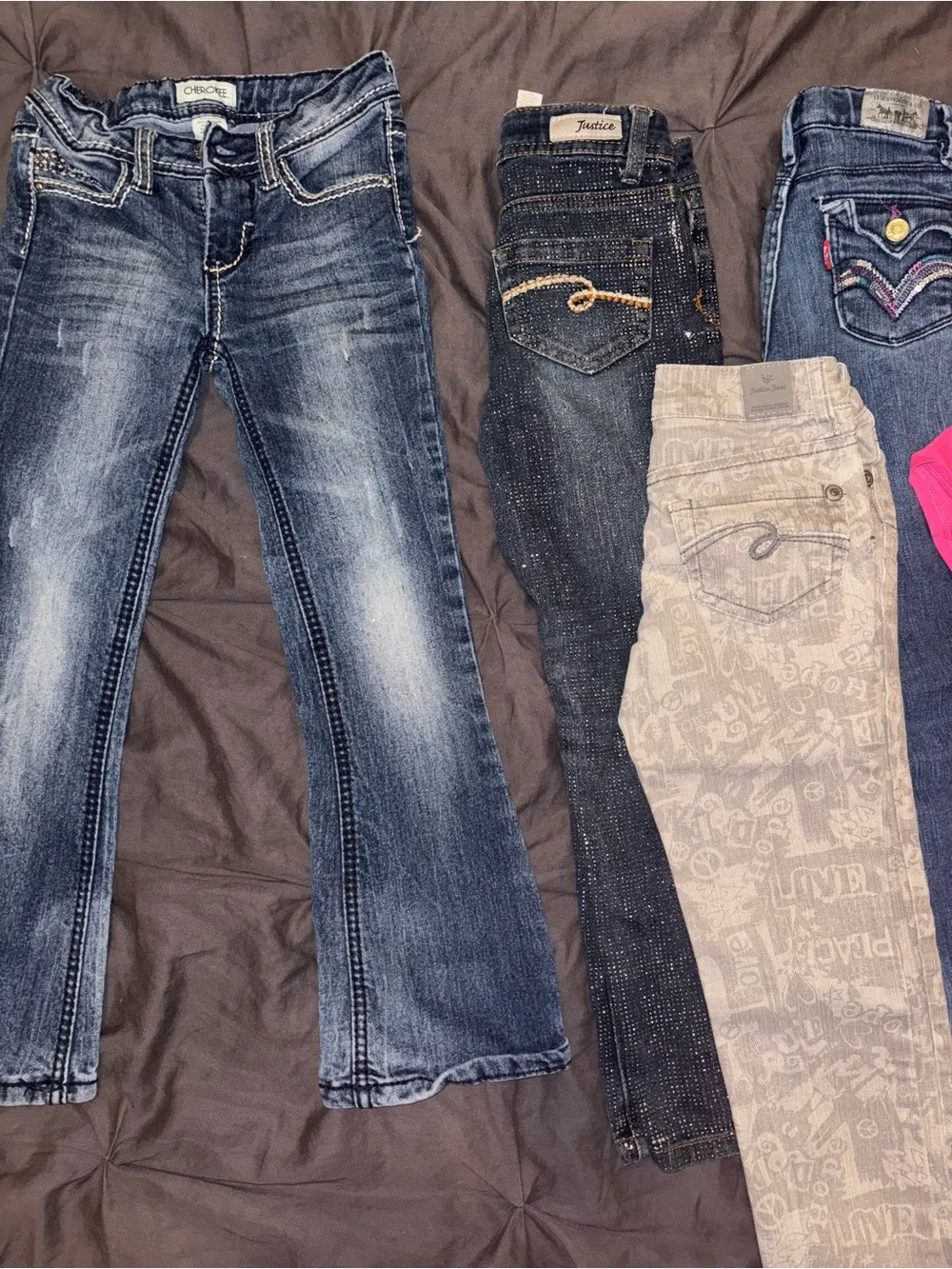 Girls size 6/7 clothing lot 8 piece. Levi’s, justice